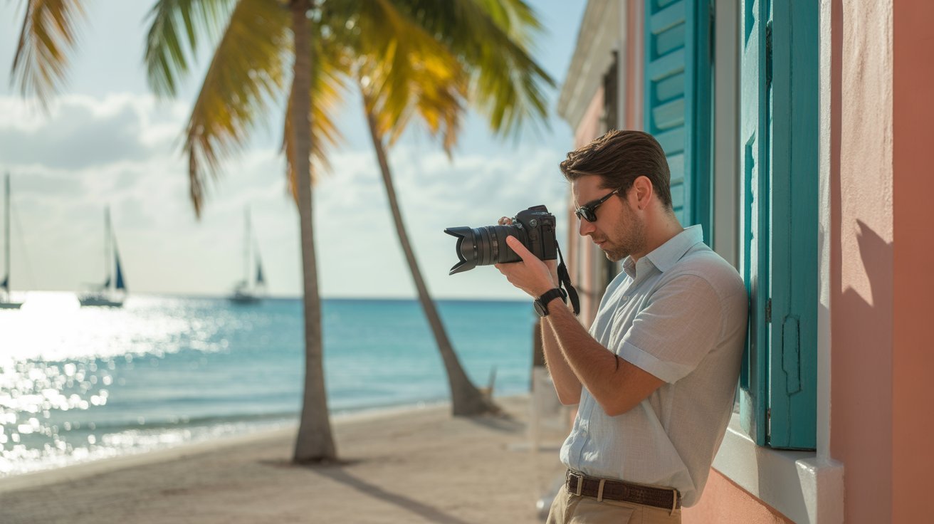 Comic-Detektiv mit Kamera auf Bahamas; Detektiv Bahamas, Detektei Bahamas, Privatdetektiv Bahamas, Privatdetektei Bahamas